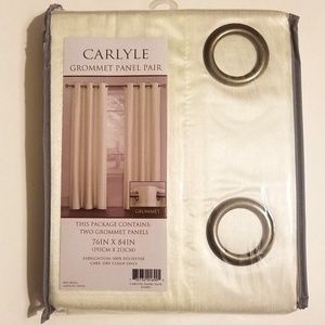 Carlyle Grommet Panel Window Curtains Pair IVORY